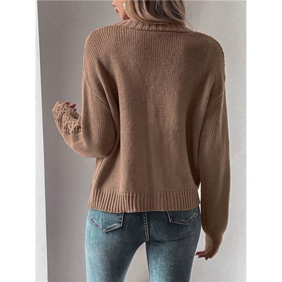 Open Knit Drop Shoulder Cardigan - Picture 2 of 7